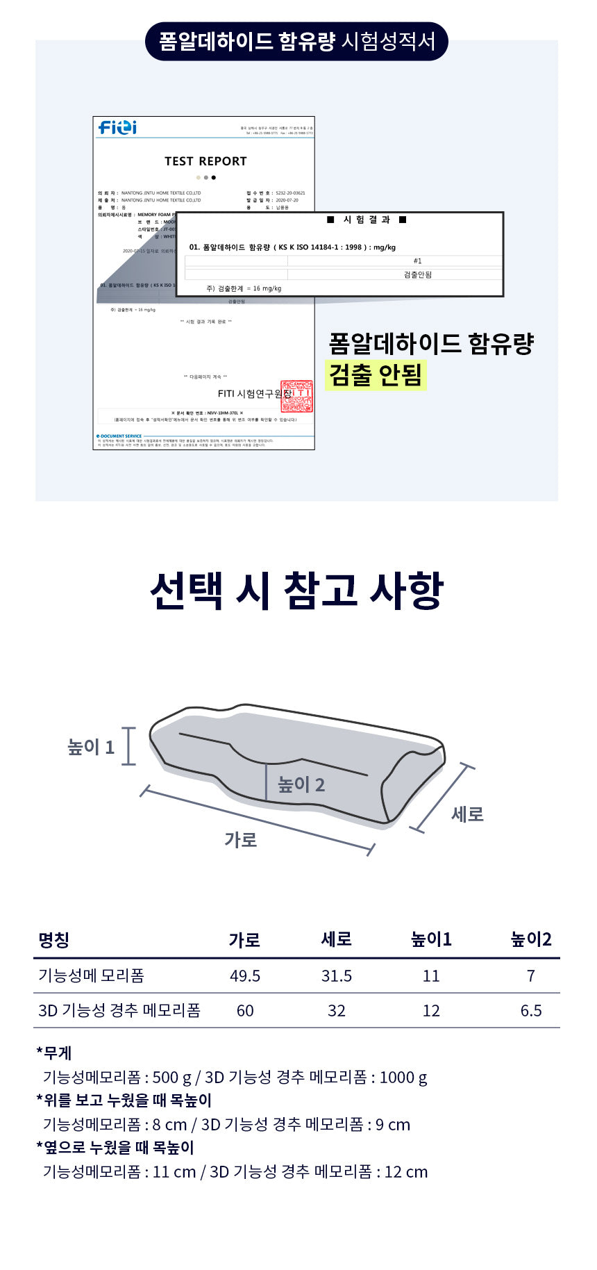 강블리라이프 3D 기능성 경추 메모리폼 베개